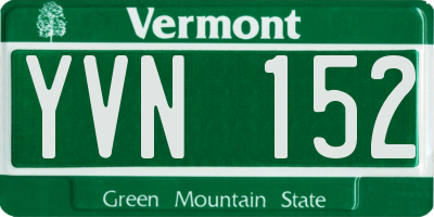 VT license plate YVN152