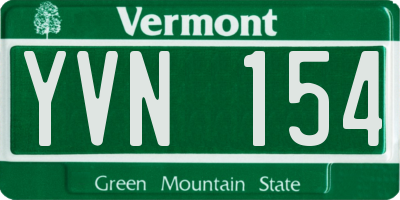 VT license plate YVN154