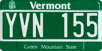 VT license plate YVN155