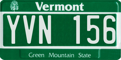 VT license plate YVN156