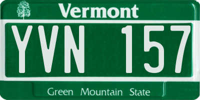 VT license plate YVN157