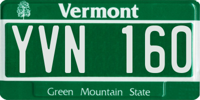 VT license plate YVN160