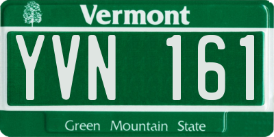 VT license plate YVN161
