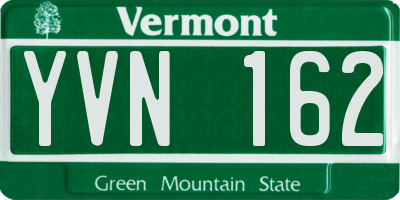 VT license plate YVN162