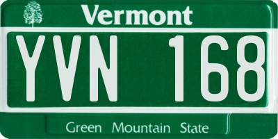 VT license plate YVN168