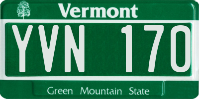 VT license plate YVN170