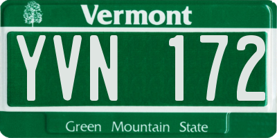 VT license plate YVN172