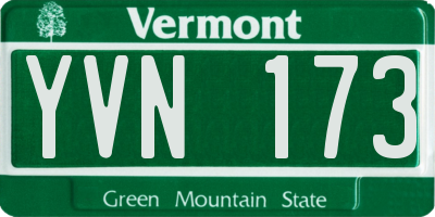 VT license plate YVN173
