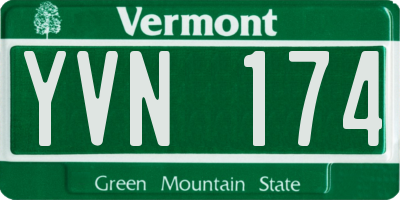 VT license plate YVN174