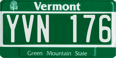 VT license plate YVN176