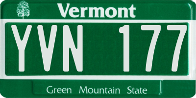 VT license plate YVN177