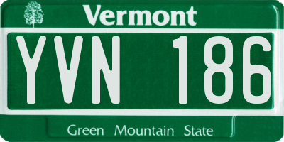 VT license plate YVN186