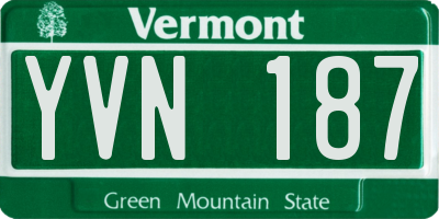 VT license plate YVN187