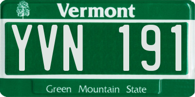 VT license plate YVN191
