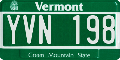 VT license plate YVN198