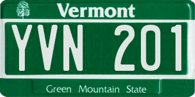 VT license plate YVN201