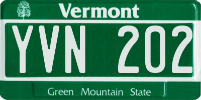 VT license plate YVN202