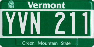 VT license plate YVN211