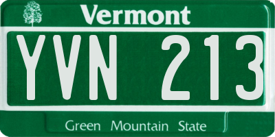 VT license plate YVN213
