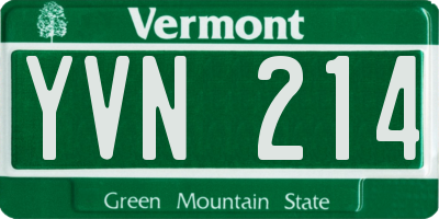 VT license plate YVN214