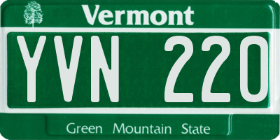 VT license plate YVN220