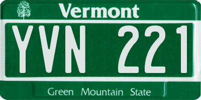 VT license plate YVN221