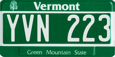 VT license plate YVN223