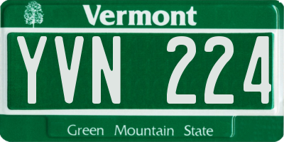VT license plate YVN224