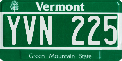 VT license plate YVN225