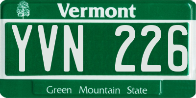VT license plate YVN226