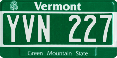 VT license plate YVN227