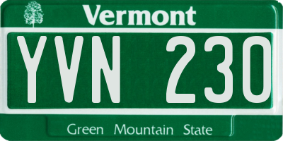 VT license plate YVN230