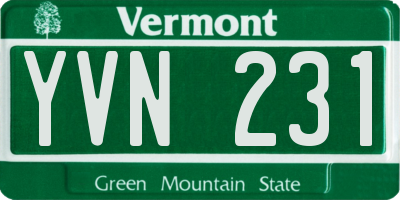 VT license plate YVN231