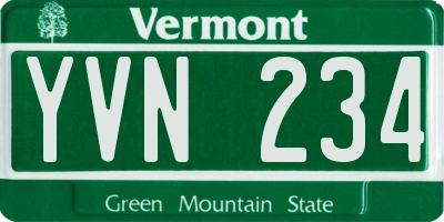 VT license plate YVN234