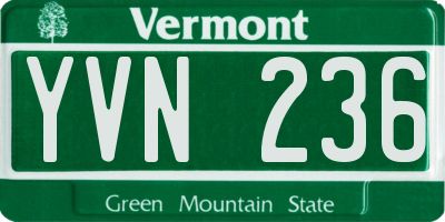 VT license plate YVN236