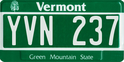 VT license plate YVN237