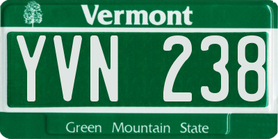 VT license plate YVN238