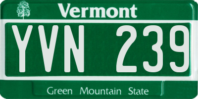 VT license plate YVN239