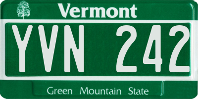 VT license plate YVN242