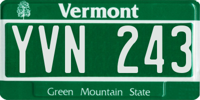VT license plate YVN243