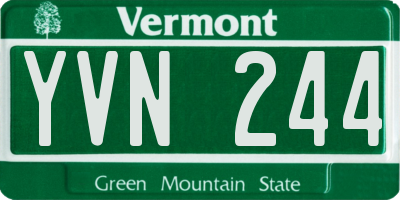 VT license plate YVN244