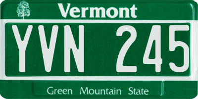 VT license plate YVN245