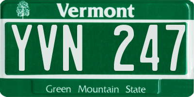 VT license plate YVN247