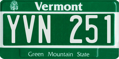 VT license plate YVN251
