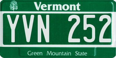 VT license plate YVN252
