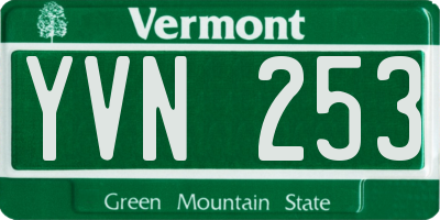 VT license plate YVN253