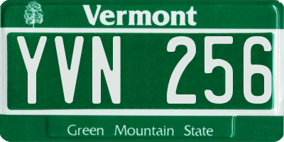 VT license plate YVN256