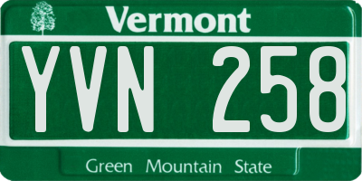 VT license plate YVN258