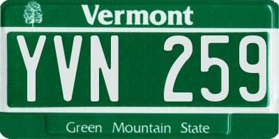 VT license plate YVN259