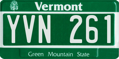 VT license plate YVN261